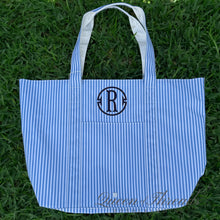 Load image into Gallery viewer, Chambray Stripe Jumbo X-Large Tote