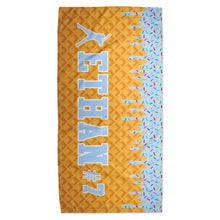 Load image into Gallery viewer, Boys Ice Cream Drip Baseball Personalized Beach Towel