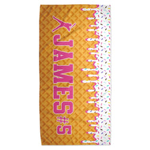 Load image into Gallery viewer, Boys Ice Cream Drip Baseball Personalized Beach Towel