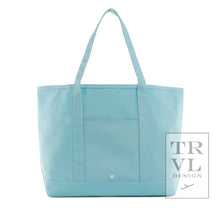 Load image into Gallery viewer, Lake Blue Coated Canvas Maxi Tote