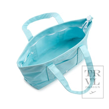 Load image into Gallery viewer, Lake Blue Coated Canvas Maxi Tote
