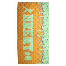 Load image into Gallery viewer, Boys Ice Cream Drip Baseball Personalized Beach Towel