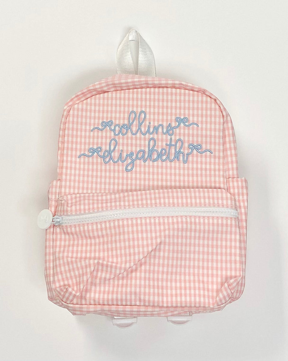 Gingham Mini Backpack – Queen of Threads Monogramming