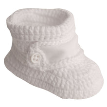 Load image into Gallery viewer, Newborn White Crochet Booties
