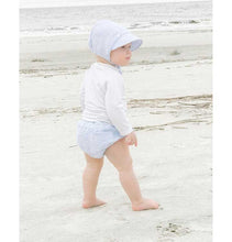 Load image into Gallery viewer, Blue Stripe Seersucker Bonnet