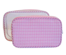 Load image into Gallery viewer, Gingham Duo Clear Bag Set