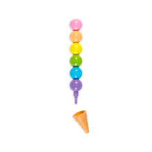 Load image into Gallery viewer, Rainbow Scoops Vanilla Scented Stacking Erasable Crayon