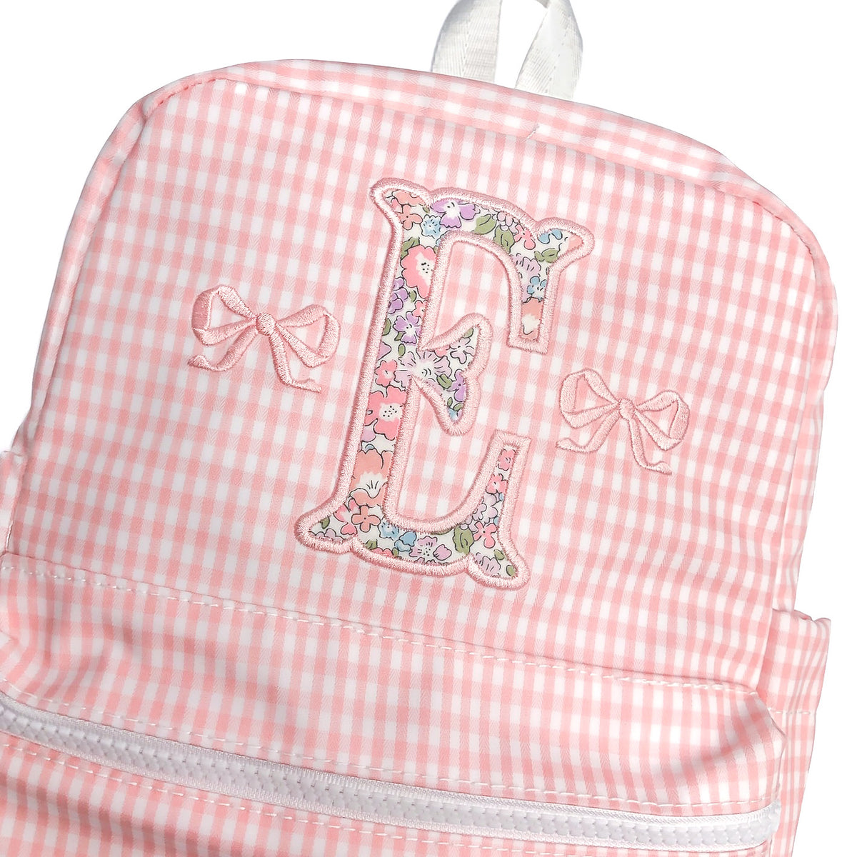 Monogrammed Mini Backer Backpack Back to School Kids Gingham Child