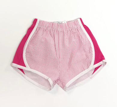 Girls Hot Pink Seersucker Wind Shorts