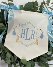 Load image into Gallery viewer, Monogrammed Baby Announcement Banner