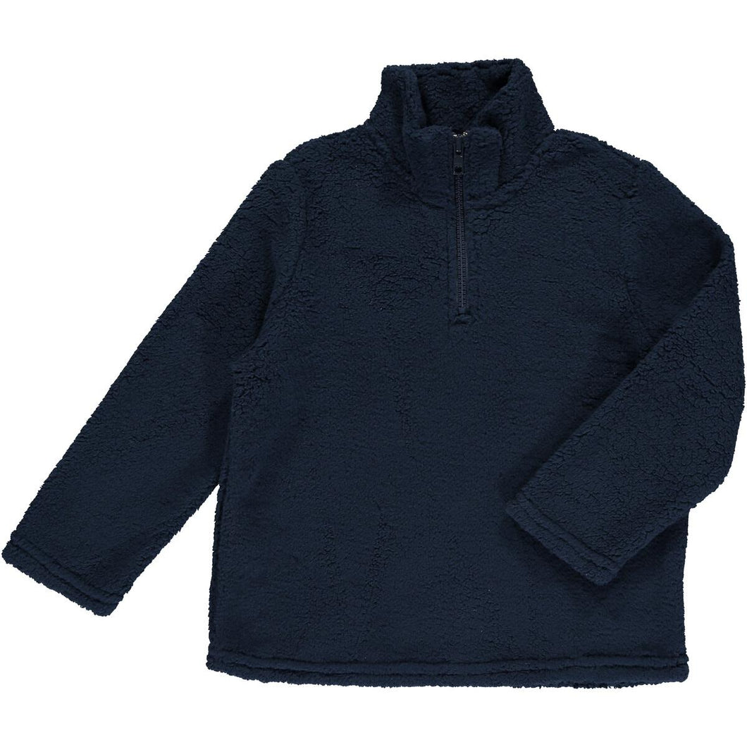 Navy Sherpa Half Zip Pullover