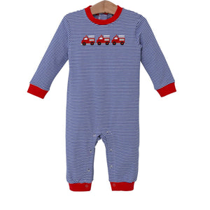 Embroidered Firetruck Romper
