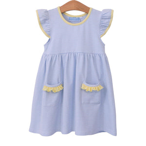 Light Blue Stripe and Yellow Lucy Dress