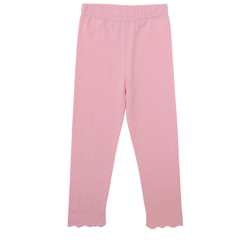 Girls Light Pink Scallop Leggings