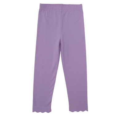 Girls Lavender Scallop Leggings