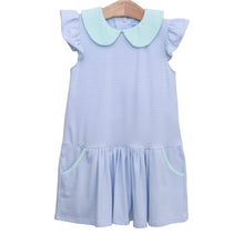 Load image into Gallery viewer, Girls Light Blue Stripe/Light Mint Genevieve Dress