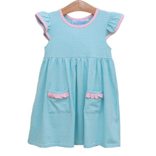 Load image into Gallery viewer, Girls Mint Stripe/Light Pink Lucy Dress