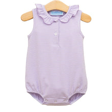 Load image into Gallery viewer, Girls Lavender Stripe Nora Bubble