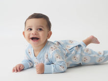Load image into Gallery viewer, Boys Blue Santa Zipper Romper