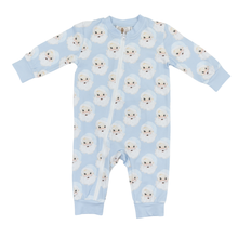 Load image into Gallery viewer, Boys Blue Santa Zipper Romper