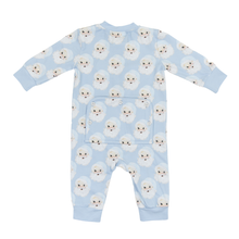 Load image into Gallery viewer, Boys Blue Santa Zipper Romper