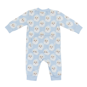 Boys Blue Santa Zipper Romper