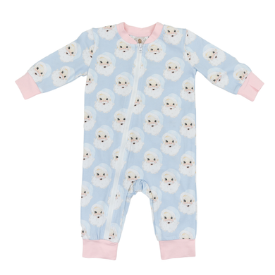 Girls Pink Santa Zipper Romper