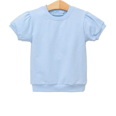 Girls Light Blue Landry Puff Sleeve Top