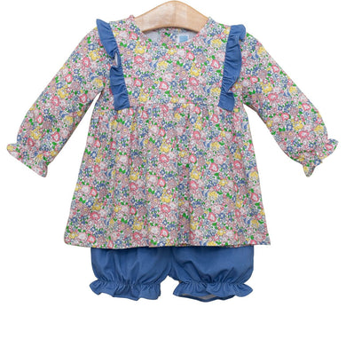 Girls Floral Bloomer Set