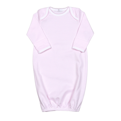 Pink Stripes Pima Gown with Pink Trim