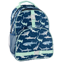 Load image into Gallery viewer, Navy Shark All Over Print Backpack