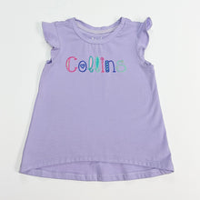 Load image into Gallery viewer, Girls Lavender Ruffle Tee