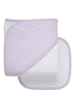 Load image into Gallery viewer, Lilac Seersucker Stripe Hooded Towel Set