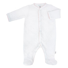 Load image into Gallery viewer, Paty Knit Footie with Pink Trim