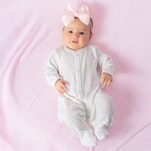 Load image into Gallery viewer, Paty Knit Footie with Pink Trim