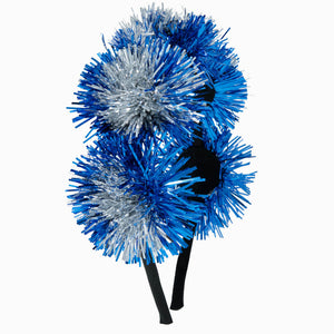 Royal Blue Pom Pom Tinsel Headband