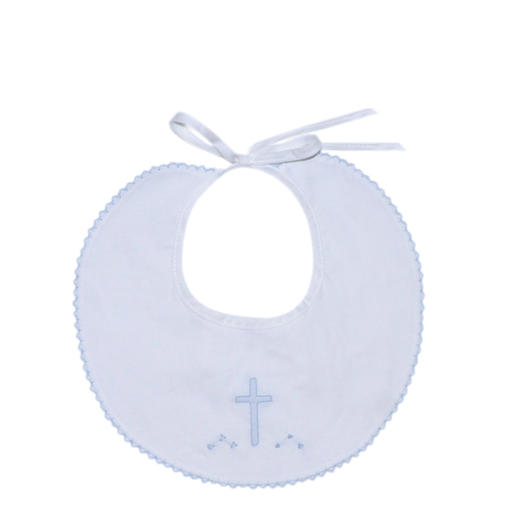 White Bib with Blue Cross