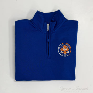 Royal Half Zip Pullover with SLC Academic Crest