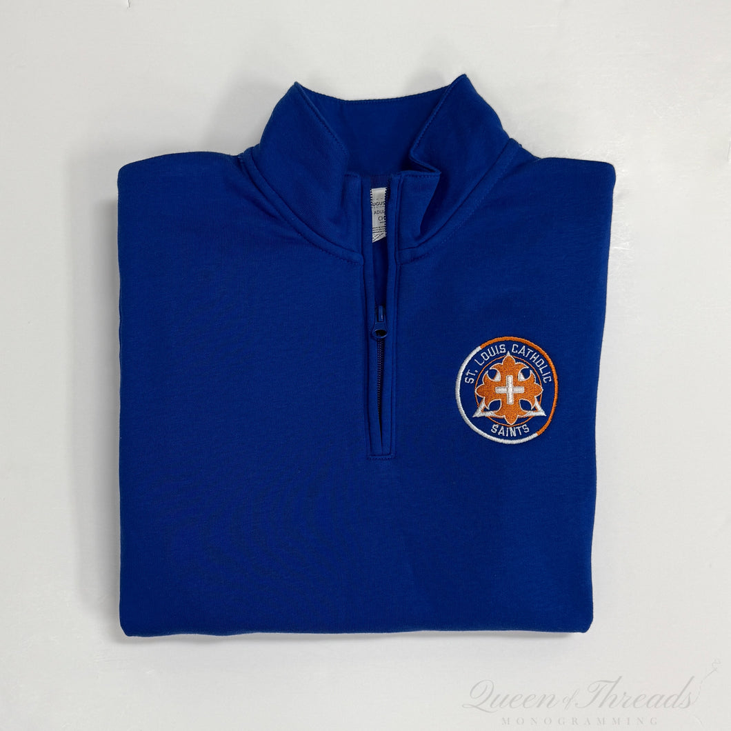 Royal Half Zip Pullover with SLC Academic Crest