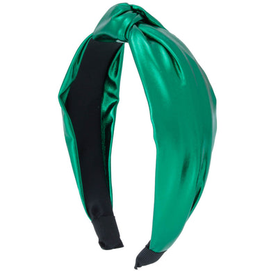 Green Metallic Top Knot Headband