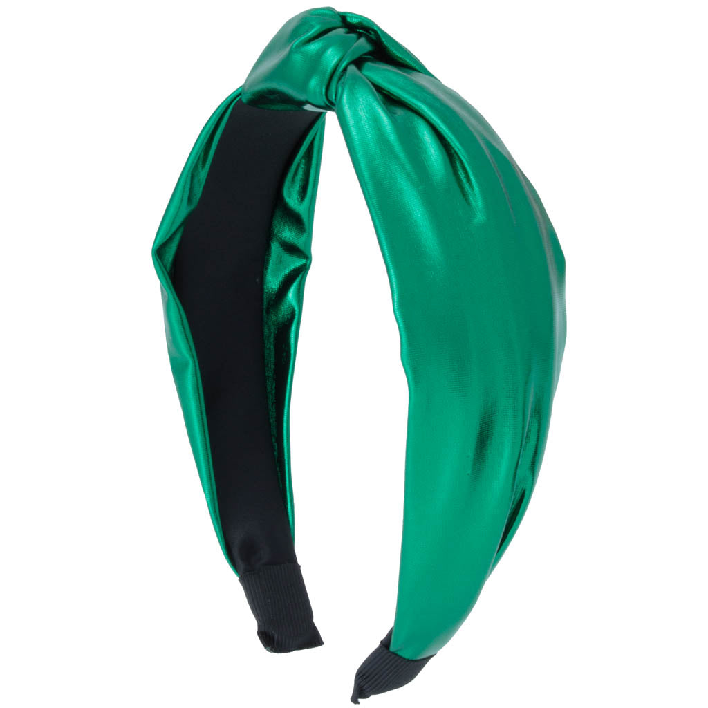 Green Metallic Top Knot Headband