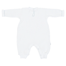 Load image into Gallery viewer, Paty White Cuffed Long Sleeve Romper with Trim