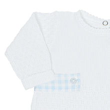 Load image into Gallery viewer, Long Sleeve Paty Romper with Blue Gingham Side Tabs