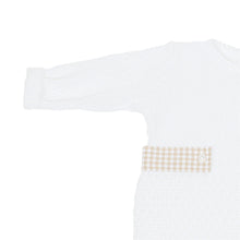 Load image into Gallery viewer, Long Sleeve Paty Romper with Blue Gingham Side Tabs