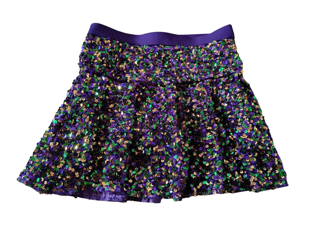 Mardi Gras Sequin Velvet Skort