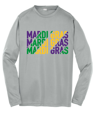 Grey Dri-fit Mardi Gras Long Sleeve Shirt