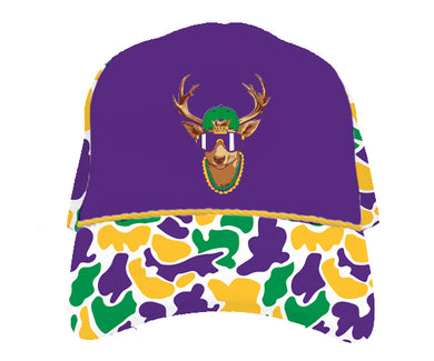 Youth Mardi Gras Camo Deer Trucker Hat