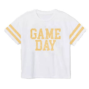 Girls Gold Game Day Boxy Tee