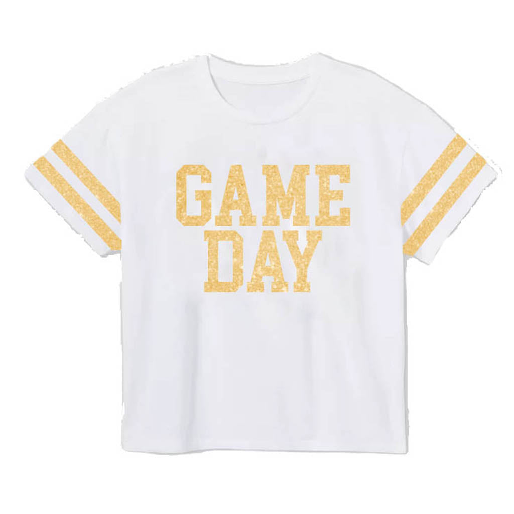 Girls Gold Game Day Boxy Tee