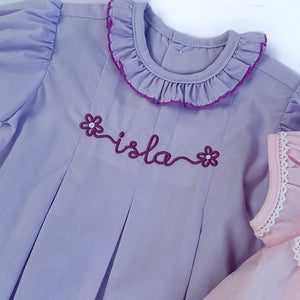 Girls Lavender Picot Collar Reese Bubble